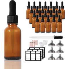 Stellacare 24P Tropfflasche Ölflaschen für Haare auslaufsichere Reiseflaschen Tinkturflaschen mit Tropfflaschen aus Glas