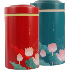 WINOMO Tea Canisters Airtight Odor Proof Multi Use Portable Metal Herb Jar Rustic Vintage Farmhouse Container Decoration for Flour Sugar Coffee Tea Pack of 2