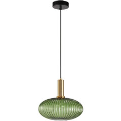 MZStech Modern Chandelier, Green Glass Pendant Light with Golden Copper Pendant Light Pendant Lamp