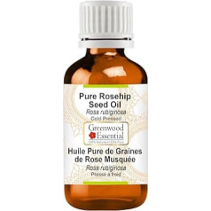 Greenwood Essential Natural Pure Rosehip Seed Oil (Pink Rubiginosa) Cold Pressed 10 ml (0.33 oz)