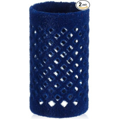 Efalock Professional Flocked Metal Rollers 36 mm Blue Pack of 2 (2 x 12 Pieces)