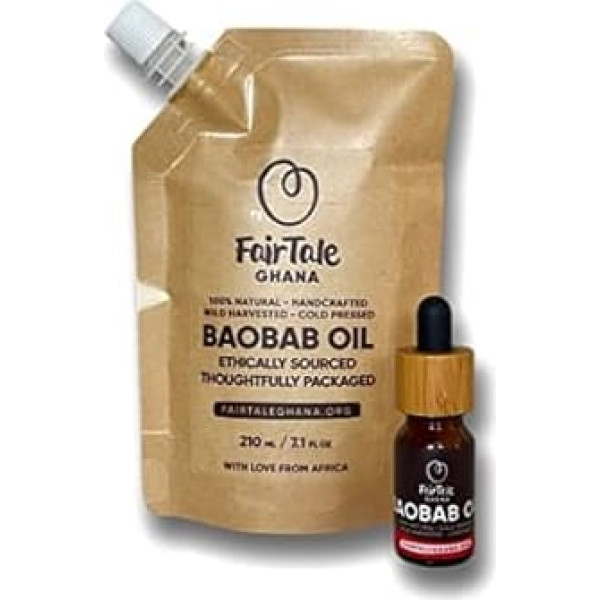 FairTale Ghana Baobab Oil 210ml 100% Natural Handmade Wild Picked, Cold Pressed