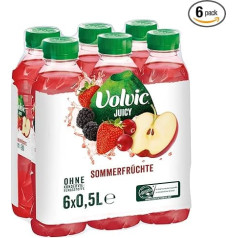 Volvic Juicy Summer Fruits Pet, Pack of 6, Disposable (6 x 1 L)