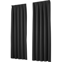 heimtexland® 1 Pair of Thermal Blackout Curtains, Ruffle Band, Type 139