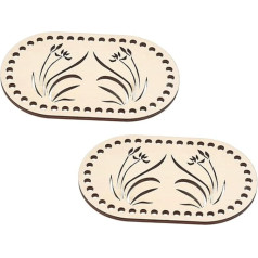 Veemoon Pack of 2 Wooden Bag Base DIY Shaped for Bases Material Small DIY Basket Making Handmade Basket Making DIY Knitting Crochet Base Bag Base Crochet Khaki