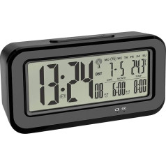 TFA Dostmann Boxx Digital Wireless Alarm Clock with Indoor Temperature USB Rechargeable Plastic Black L 142 x W 45 x H 73 mm
