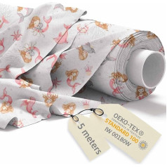DreamRoots Children's Motifs Cotton Fabric Sold by the Metre Children Fabrics for Sewing Sold by the Metre Upholstery Fabric Canvas Fabric 160 cm x 5 m