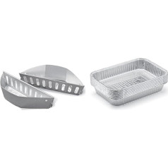 Weber 7403 Char-Basket Charcoal Briquet Holders & 6415 Small 7-1/2-Inch-by-5-Inch Aluminium Drip Pans, Set of 10