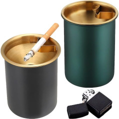 MENFENG Ashtray Stainless Steel Windproof Cigarette Ashtray for Indoor Outdoor Ashtray Patio Ashtray for Smokers Desk Smoking Ashtray for Smokers