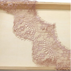 Blausky 3 Yards 9.5 cm Wide Lace Ribbon, Eyelash Lace, Wavy Lace Trim, Vintage Lace Trim, Decoration, Fringe Trim for Sewing, for Crafts, Wedding, Gift Wrapping, Bows, Light Brown