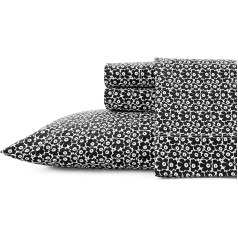 MARIMEKKO - Bed Linen, Cotton Percale Bedding Set, Crisp and Cool Home Decor (Pikkuinen Unikko Black, Full)