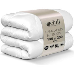 chill SLEEPLONGER All-Season Duvet 135 x 200 cm - Duvet 135 x 200 cm Lightweight - Breathable & Washable & 100% Vegan - Quilt with Air Mesh & Sleeping Comfort Strip - 800 g Filling