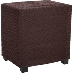 sourcing map Quadratischer Ottomanen-Bezug, Polyester, T-Form, gestrickt, Jacquard, Stretch, Ottoman-Schonbezüge, Fußhocker-Schutz für Wohnzimmer, Schlafzimmer, Länge 33–45,7 cm, Tiefkaffee