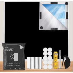 Blackout Roller Blind, Large, 100% Blackout Material, Easy to Install, Portable, No Drilling Required, for Bedroom, Nursery, Attic, Travel, RV, Car (Includes 10 x Long)