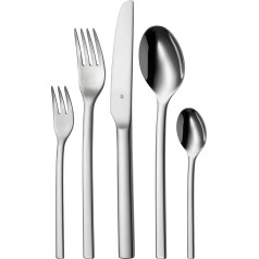 WMF Tavira Cutlery Set for 6 People, 30 Pieces, Monobloc Knife, Polished Cromargan Stainless Steel, Glossy, Dishwasher Safe