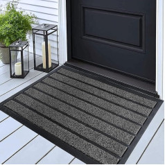 ubdyo Outdoor Entrance Doormat, Extra Durable Rubber Welcome Mat Outdoor, Non-Slip Doormat for Entryway, Heavy Duty Outdoor Door Mat (30 x 17 inch, Light Grey)