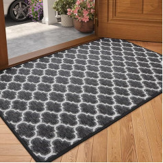 COLOR&GEOMETRY Premium Indoor Doormat, 44 x 76 cm, High-Quality Floor Mats for Entrance Area, Non-Slip & Washable Doormat with Durable Surface, Ideal for Front Door and Hallway, Black