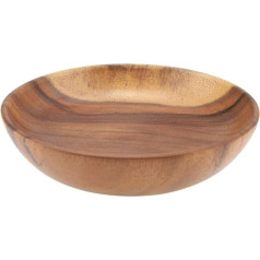 Bowl Natural Solid Wood Hand Made Classic Large Round Acacia Salad Soup Lunch Bowl Environmentally Friendly Premium Kitchen Utensils (20 x 4.5 cm)