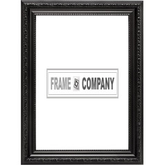 Black A3 Ready to hang Ornate Shabby Chic Picture/Photo/Poster frame with MDF backing board and High Clarity Styrene Shatterproof Perspex Sheet