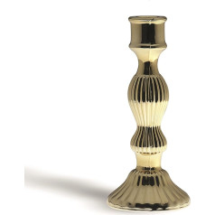 Excelsa Light Candlestick, glass, gold, 8.8 x 8.8 x 20 cm