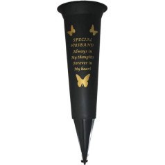 Special Husband Verse Graveside Memorial Grave Spiked Flower Vase by David Fischhoff