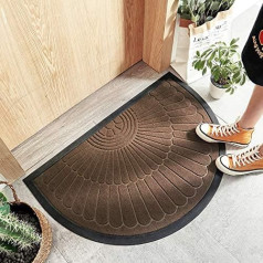 Pinkrin Outdoor Door Mat, 60 x 90 cm, Washable, Weatherproof, Non-Slip, High-Quality Doormat Semicircular Outdoor and Indoor, Aesthetic Outdoor Door Mat, Front Door, Dirt Trapper Mat