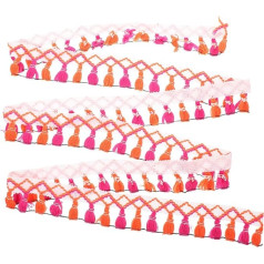 MAGICLULU 1 Rolle Quaste Spitze Fransenband Makramee-besatz Quastennähen Kantenband Zuschneiden Vorhang Mit Quastenbesatz Makramee- Kleidung Spitzenbesatz Blumen Krawatte Polyester