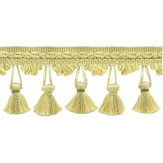 5.5cm Long Marquise Collection Fringe Trim (Style #TF0225MRQ) Blonde Gold Multicolor #P94 (Light Gold, Yellow Gold) 21.5 Yards Value Pack