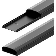 deleyCON Universal cable duct to easily hide cables, made from high-quality PVC Length 50 cm, width 6 cm, height 2 cm - black