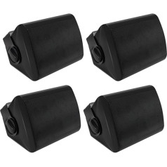 Herdio 5.25 Inch Outdoor Speaker Waterproof Wired 600 Watt Wall Mounted Outdoor Speaker Superior Stereo Dome Tweeter All-Weather for Indoor Outdoor Patio Porch (4 Black Speakers)