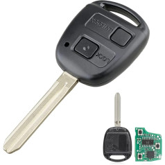 Heart Horse Replacement Key Shell Remote Control 2 Buttons for Toy0ta, Car Remote Control Key Case for Cor0lla RAV4 Avensis Tarago with 304 MHz 4C Chip Programmable