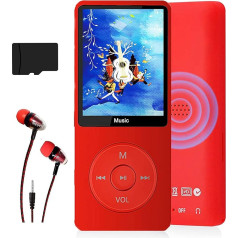MP3 Player, Music Player with 16GB Micro SD Card, Ultra Slim Music Player with Built-in Speaker, Photo Viewer, Video Play, FM Radio, Voice Recorder, E-Book Reader, Supports up to 128GB
