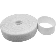 YOFASEN 5 Metre Velcro Tape Roll – Pack of 3 Reusable Cable Ties Can Be Cut to Size Velcro Bands Office Width: 1 cm / 1.5 cm / 2 cm, grey
