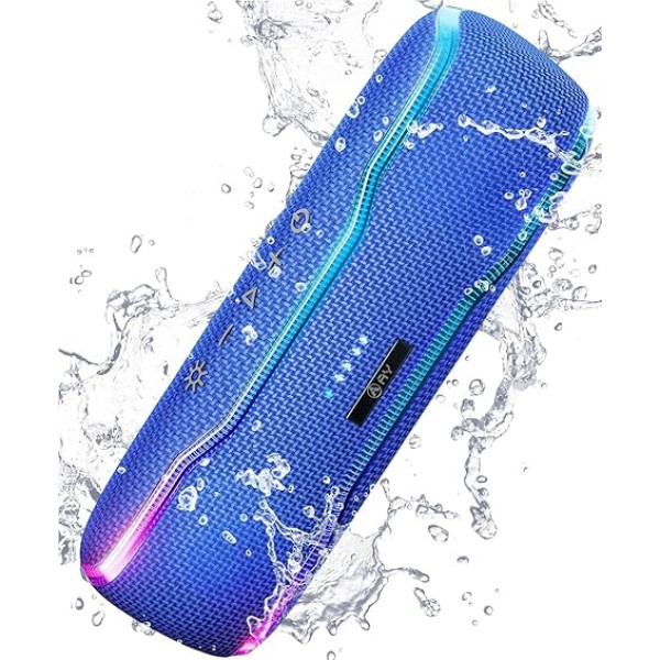 AY Bluetooth Speaker, Music Box, Portable IPX7 Waterproof Bluetooth Box with Colourful Light and Rich Bass, Stereo Pairing, Built-in Microphone, 24 Hours Battery, Perfect for Home, Outdoor Use