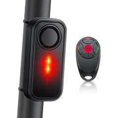 ZEXMTE Bicycle Alarm 113 dB with Warning Light Wireless Anti-Theft Vibration Ebike Alarm Waterproof Safety Cycling E-Scooter Alarm with Remote Control