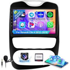 Hikity 8 Cores 2G + 64G Android 15 for Renault Clio 4 2012-2018 with Wireless Carplay Android Car 10.1 Inch Car Radio with GPS Navigation Bluetooth WiFi RDS DSP FM 3 Split Screen SWC Rear View Camera