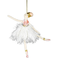 White Ballerina Doll 14 x 20 cm - Christmas Tree Hanging Decorations Festive Decorative Ornaments Fairy Tale Theme Christmas Tree Pendant