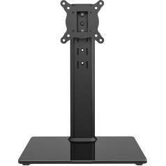 Universal Swivel TV Stand / Table TV Stand for 13 to 32 Inch TVs with 100 Degree Rotation, 4 Levels Height Adjustable, Durable Tempered Glass Base, Holds up to 35 kg, HT07B-001P