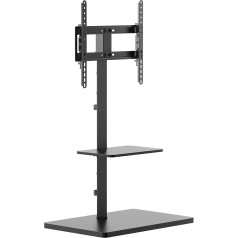PureMounts TV Ständer, Standfuss, Universal Fernsehständer für 32 - 65 Zoll Samsung, LG, Philips, Panasonic uvm., Max. Vesa 400x400 & 35 kg, schwarz