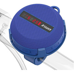 Inwa Bluetooth Bicycle Speaker, 5w8H IPX7 Equipped Bicycle Stand, Carabiner Hook, Built-in Microphone, Keeps Moisture Stand, Waterproof and Shockproof for Outdoor Cycling (Blue)