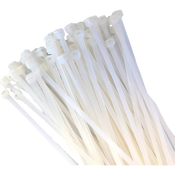 WCC® Transparente Kabelbinder – starke und langlebige Kabelbinder (100 mm x 2,5 mm), 8,2 kg Zugfestigkeit, wetter- und chemikalienbeständig, perfekt für Zuhause, Büro und Kabelmanagement im Freien,