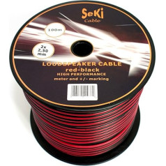 Loudspeaker Cable 2 x 2.5 mm² 100 m Spool – Red/Black – CCA – Audio cable – CABLE