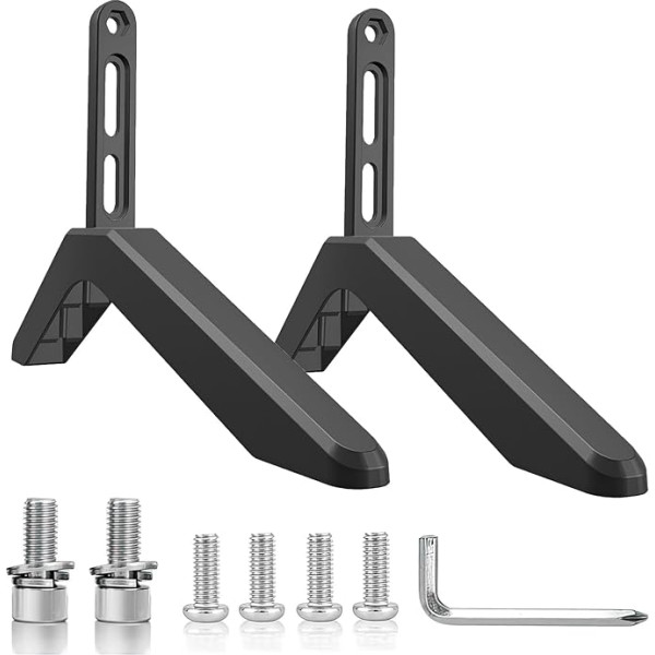 teasteam Replacement TV Stand Legs, Plastic TV Bases, Stands with Screws, Table Top, TV Stand Base Legs for Most 32