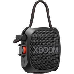 LG Xboom Go XG2TBK, High Power Speaker, Bluetooth, Powerful Bass, IP67 Waterproof and Dustproof, Military Resistance, DJ Functions, Karaoke, Customizable Lighting, Black