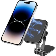 JNNJ 360° Rotating Magnetic Mobile Phone Holder Car, Folding Car Phone Holder Made of Metal, Foldable Car Dashboard Mobile Phone Holder Made of Metal, Universal Car Mobile Phone Holder for Smartphone