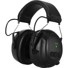 August EP120 Bluetooth 5.4 Hearing Protection Headphones with 120 Hours Runtime Safety Earmuffs with Microphone Noise Reduction SNR 30 dB Hands-Free 3.5 mm AUX for Lawn Mowing Engineering Work