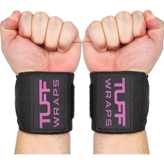 TuffWraps Gym Wrist Straps, No Thumb Loops, Powerlifting, Weight Lifting and Bench Press, Heavy Duty Wrist Straps, Fitness Accessories for Improved