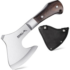 TIVOLI Camping Axe Splitting Axe for Wood, 24 cm Survival Axe Sharpness Hand Hatchet Outdoor Axe Portable Survival Axe with Gift Box, Small Axe for Camping, Outdoor, Survival, Hunting, Trekking,