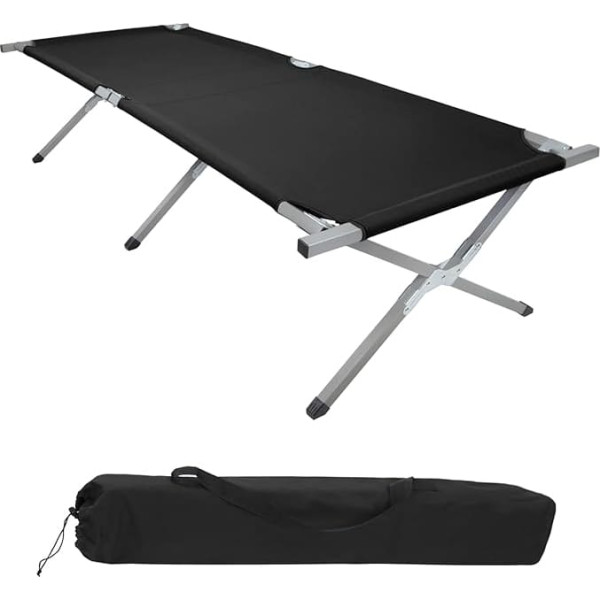 BB Sport Folding Bed 190 x 64 x 41 cm Sturdy Camping Bed up to 180 kg Load Capacity Portable Bag Lounger Travel Comfortable