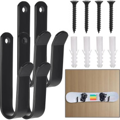 GGXZHT Snowboard Wall Mount Horizontal, Skateboard Wall Mount, Black Snowboard Holder for Skateboard Longboard, Storage Snowboard Display Wall Mount for Room, Garage